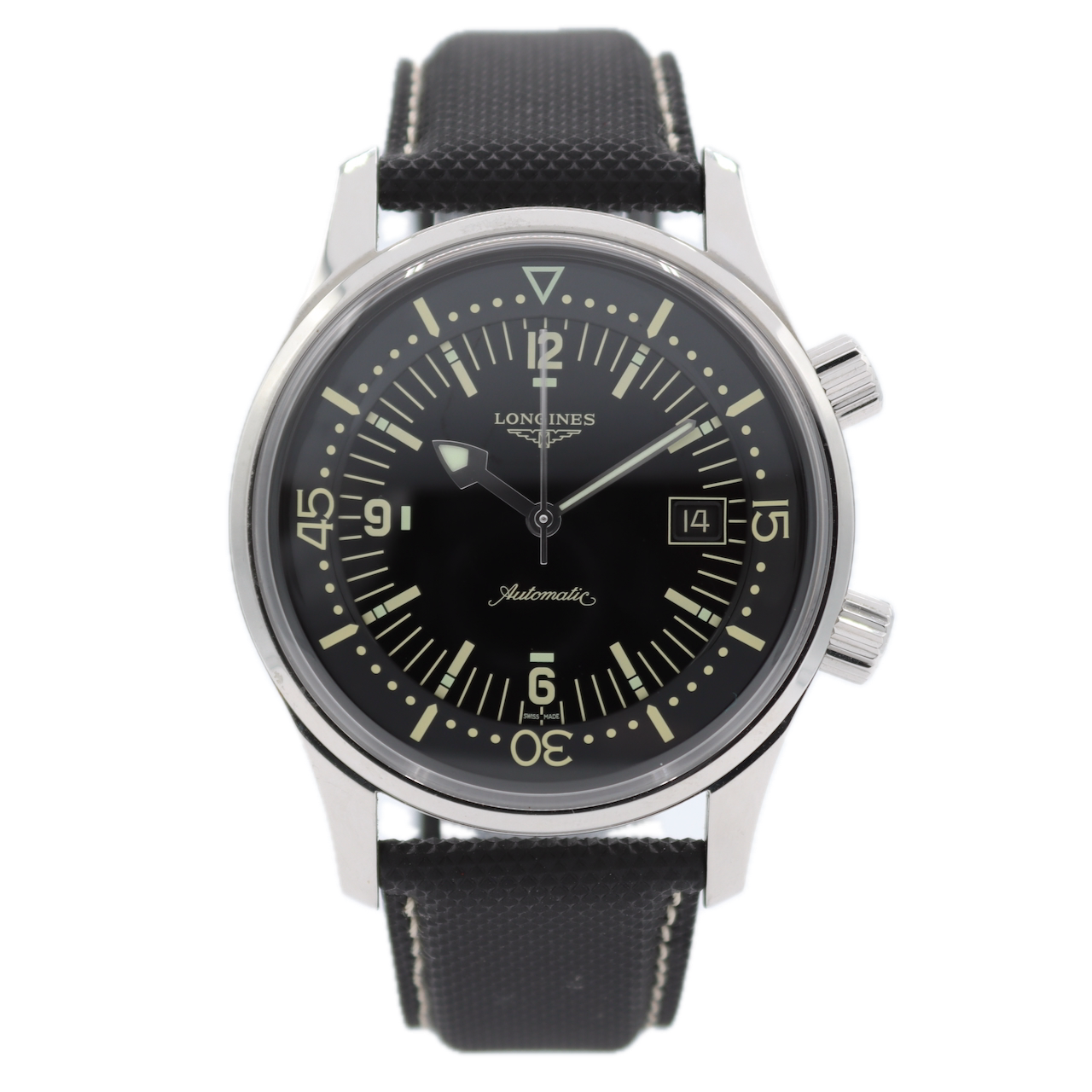 42mm Longines L3.774.4.50.0 Legend Diver Men's Automatic Wristwatch Swiss Steel