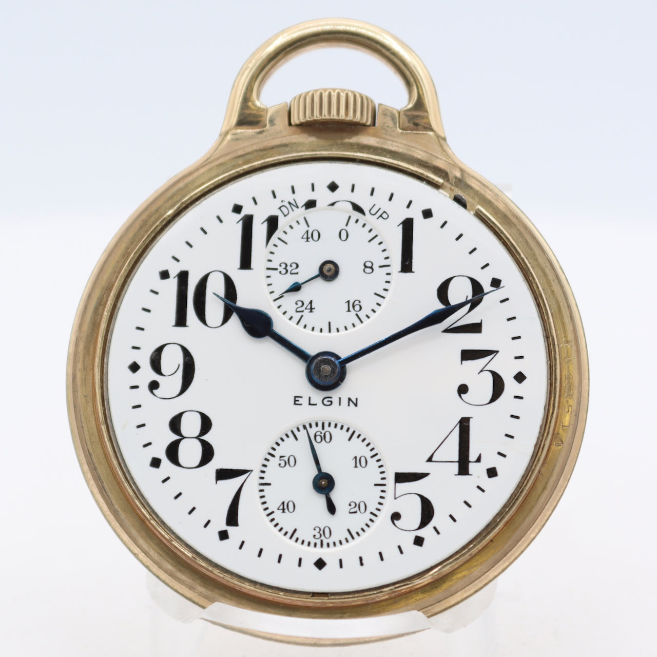 Antique 16s Elgin Veritas Up Down Wind Indicator 23j Railroad Pocket Watch 453