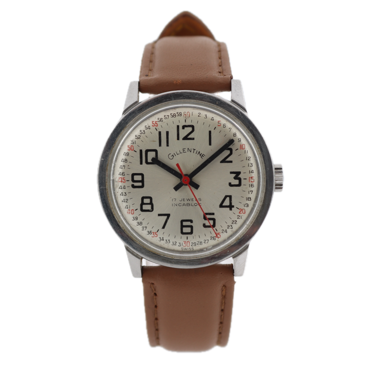 Vintage 33mm Gillentine Men's Mechanical Wristwatch Font Standard 96 Swiss Steel