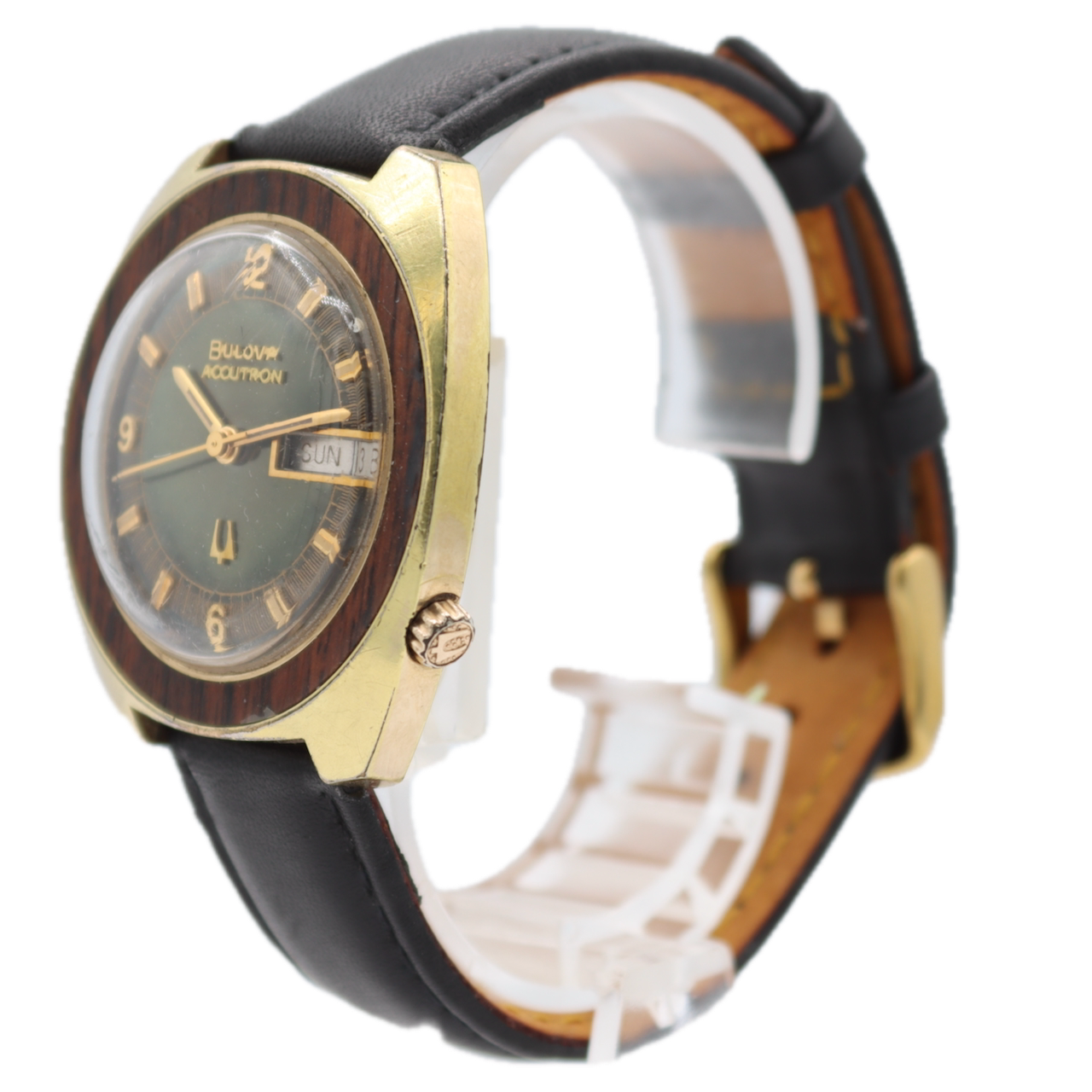 Vintage 36mm 1969 Accutron Woody Men's Tuning Fork Wristwatch 218 2 USA 14k GF