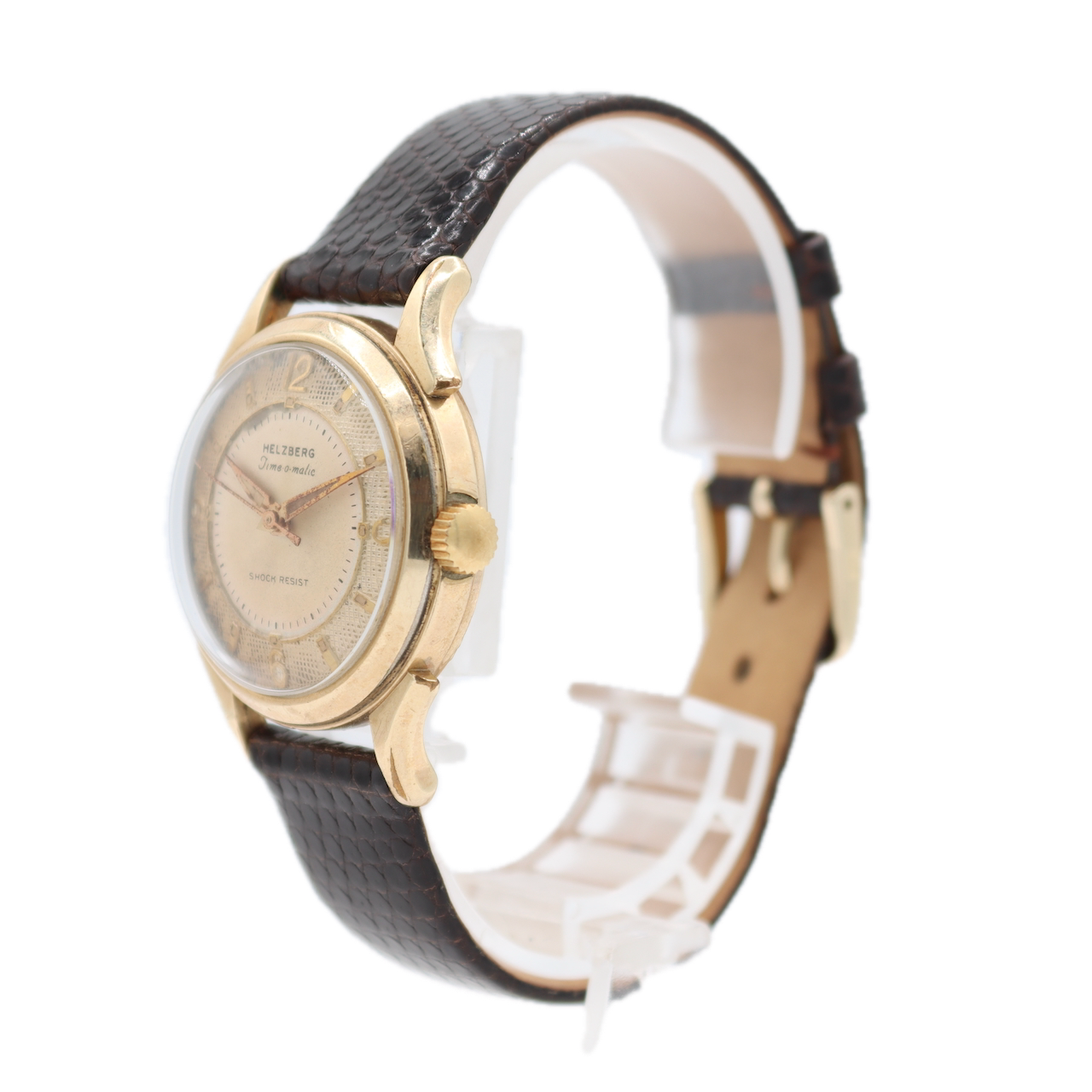 Vintage Helzberg Time-o-matic Men's Mechanical Wristwatch A.Schild 1361 10k GF