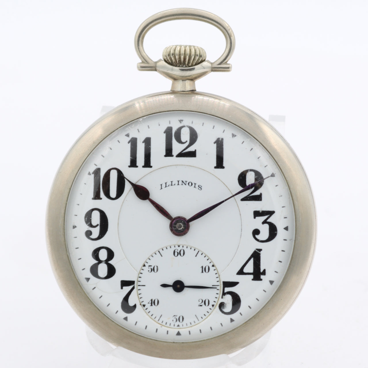 Antique 18s 1919 Illinois 21j Railroad Pocket Watch Bunn Special Nickel USA