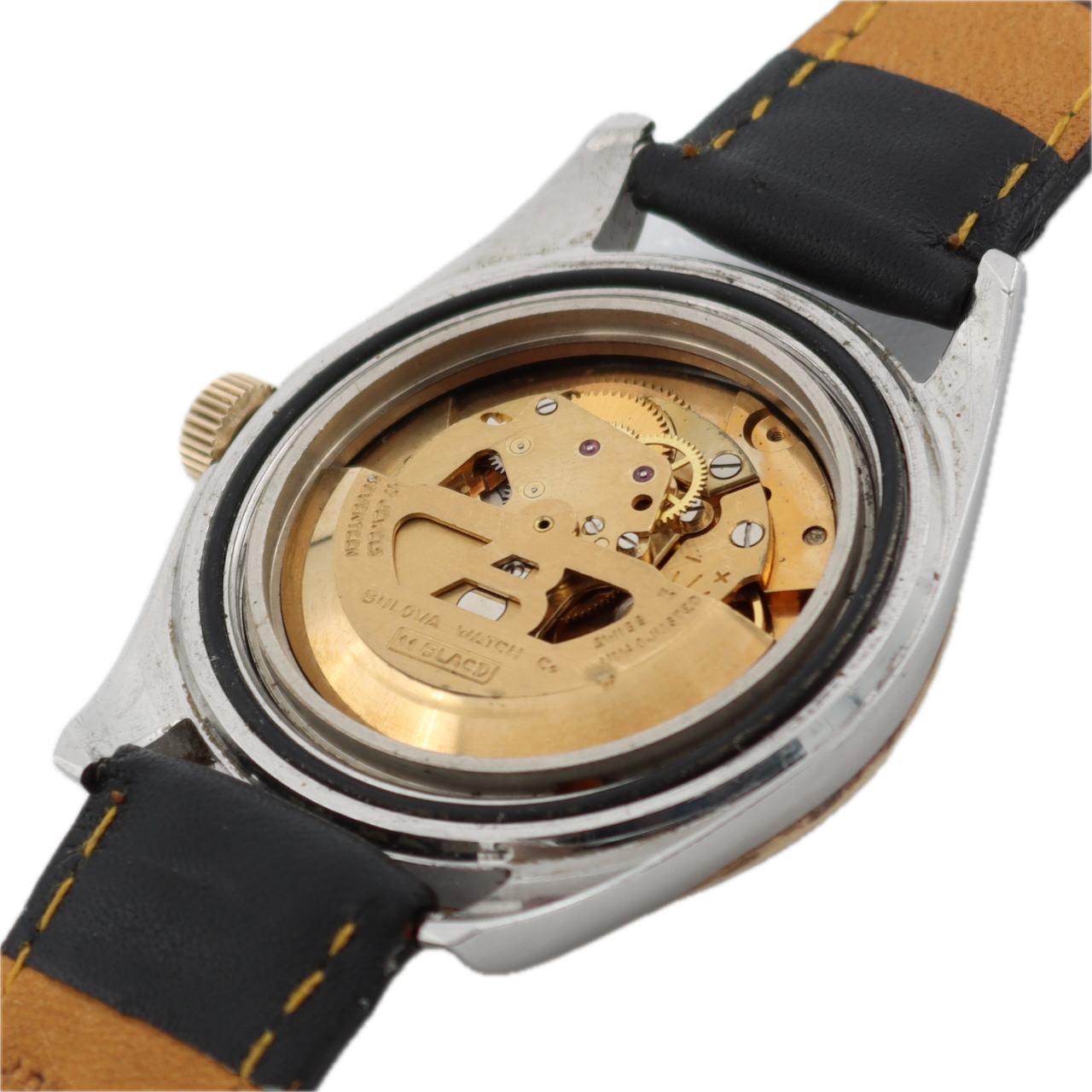 Vintage Bulova J-3055 Oceanographer Men's Automatic Wristwatch 10k Gold Bezel