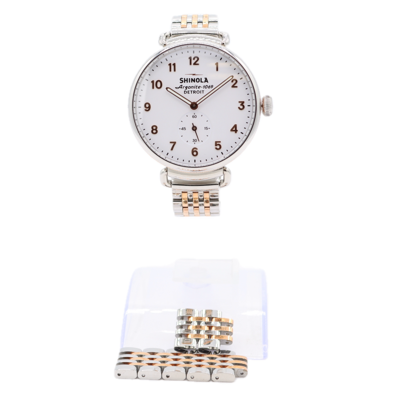 Vintage 38mm Shinola Canfield White Men's Quartz Wristwatch Argonite-1069