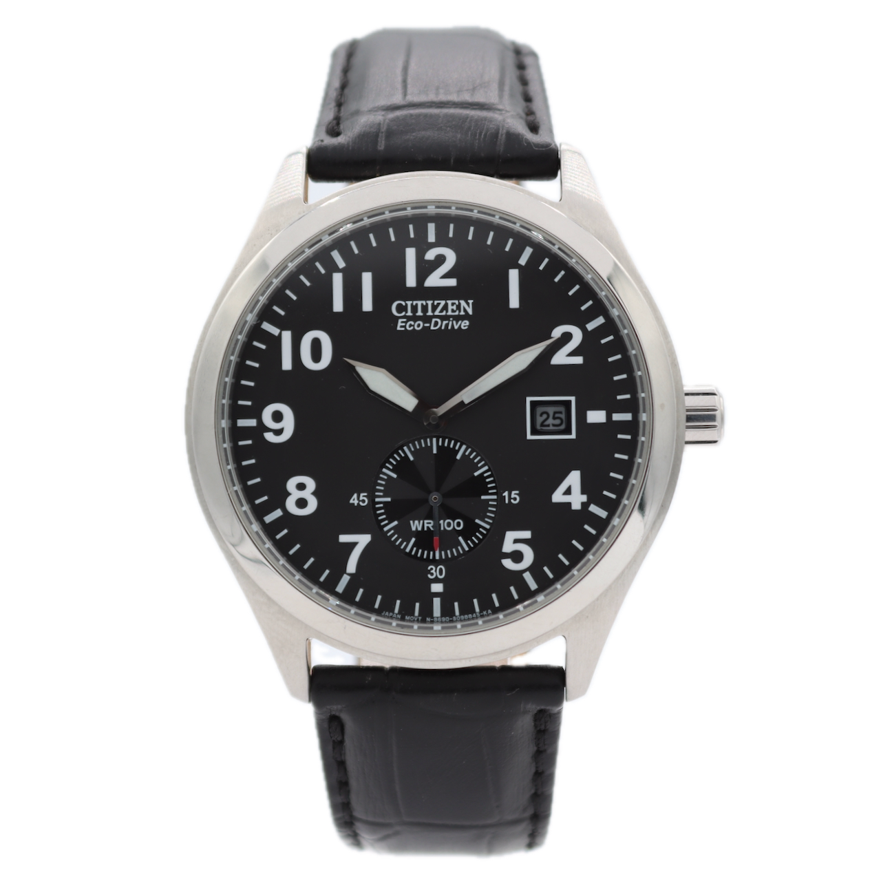 43mm Citizen B690-S066387 Eco-Drive Date Men's Quartz Wristwatch Japan Steel