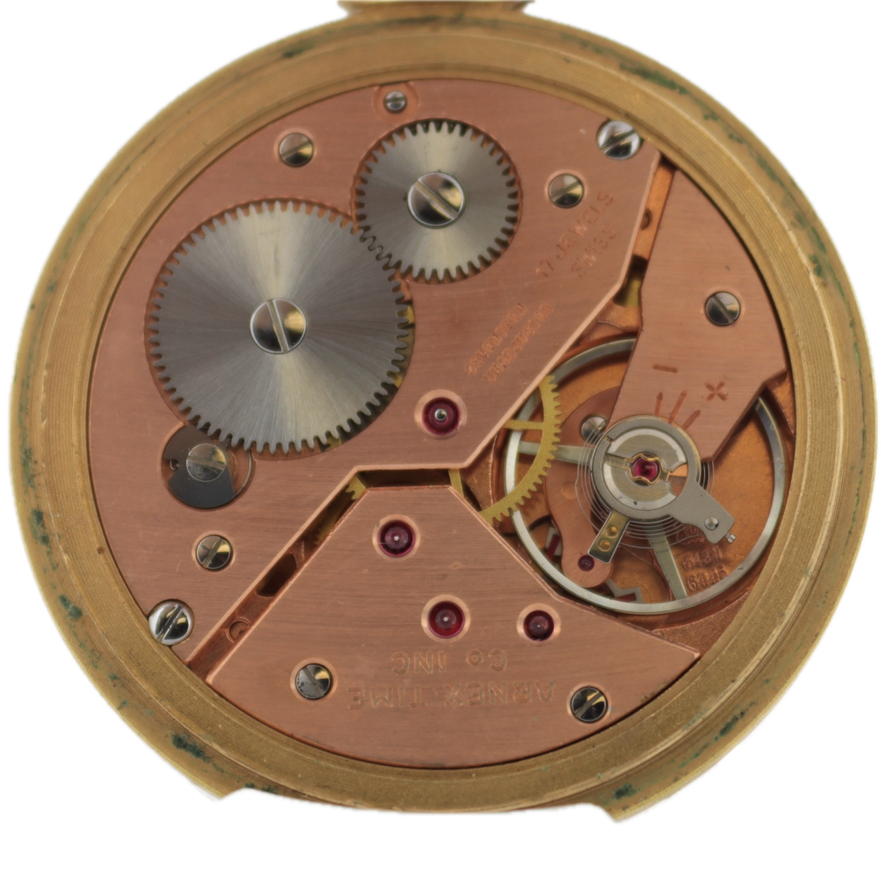 Antique 16s Arnex Railroad Style Mechanical Pocket Watch UT 6431 PlatedSwiss