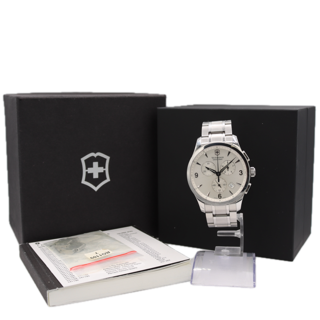 42mm Victorinox 249033 Alliance Men's Quartz Chronograph Wristwatch Steel W/Box