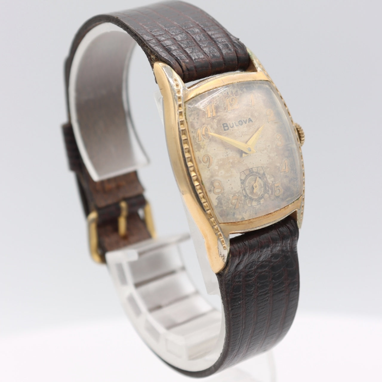 Vintage 27mm 1955 Bulova Men's Mechanical Wristwatch 10 BT USA Base Metal