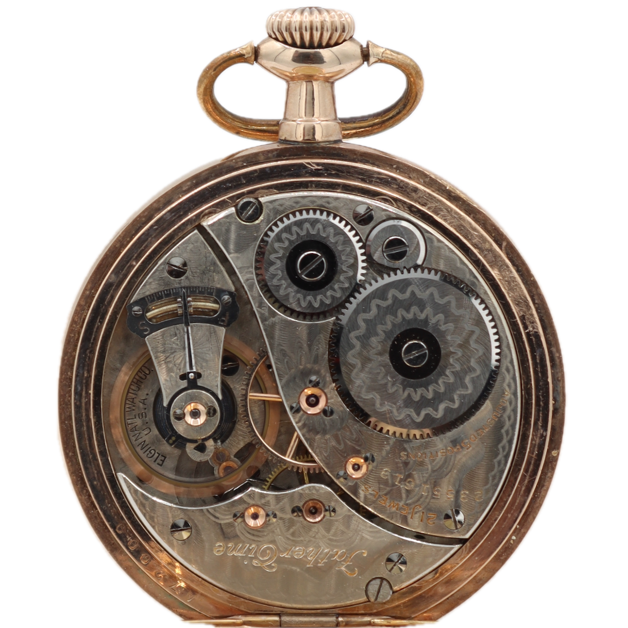 Antique 16s 1921 Elgin Father Time Mechanical Pocket Watch 454 20 Year GF USA