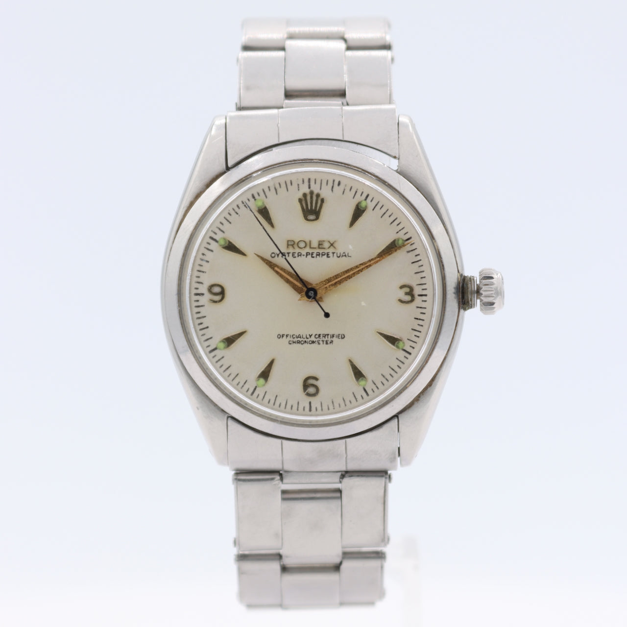 1955 Rolex 6564 Oyster Perpetual Men's Automatic Wristwatch 1030 Steel Full Set