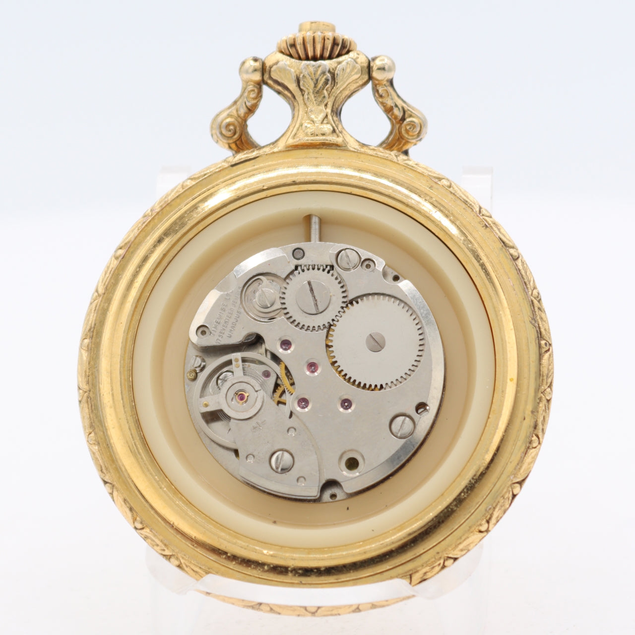 Antique Majestime Bird Dial 17 Jewel Mechanical Hunter Pocket Watch Swiss