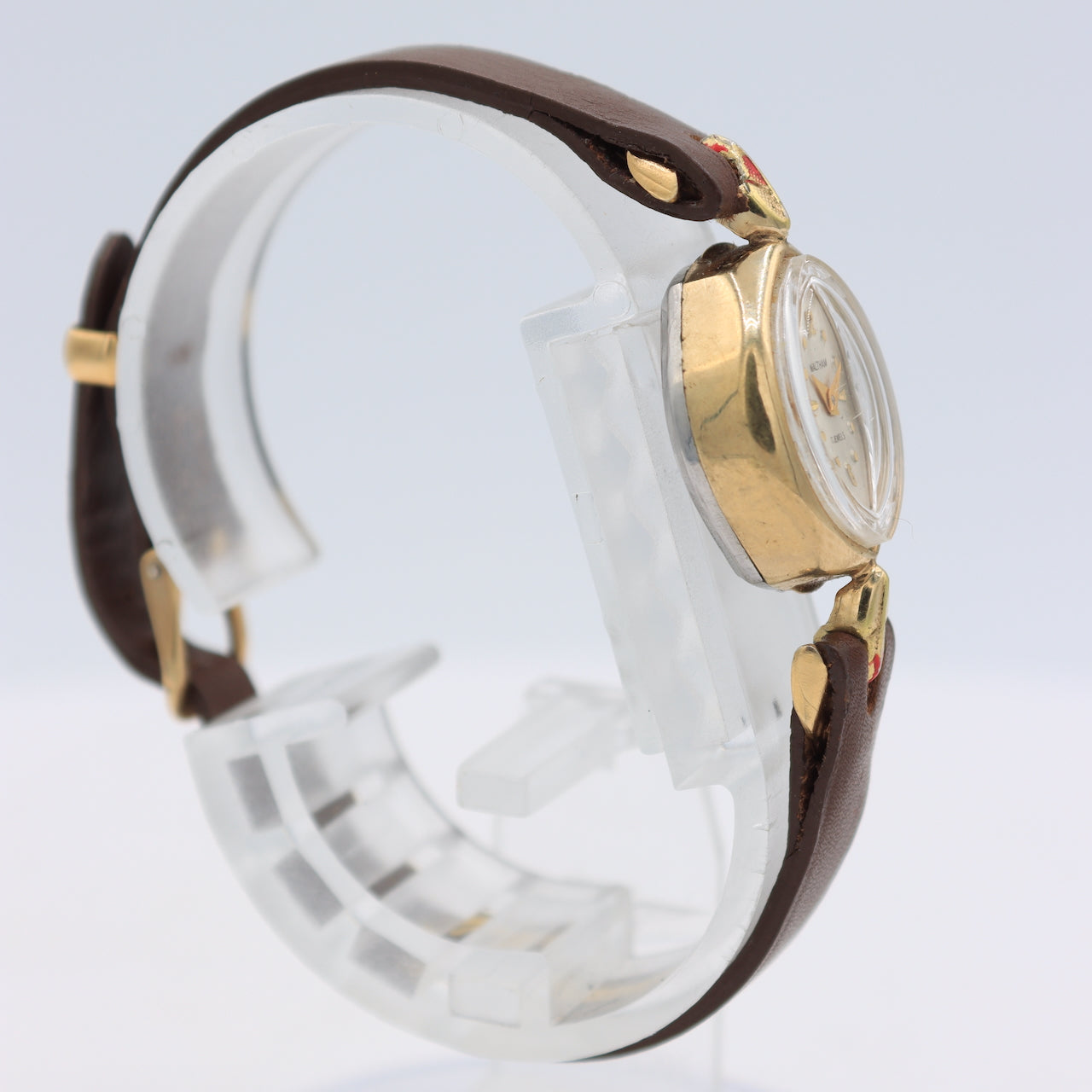 Vintage Waltham Faceted Cocktail Ladies Mechanical Wristwatch 89-21 Gold Tone