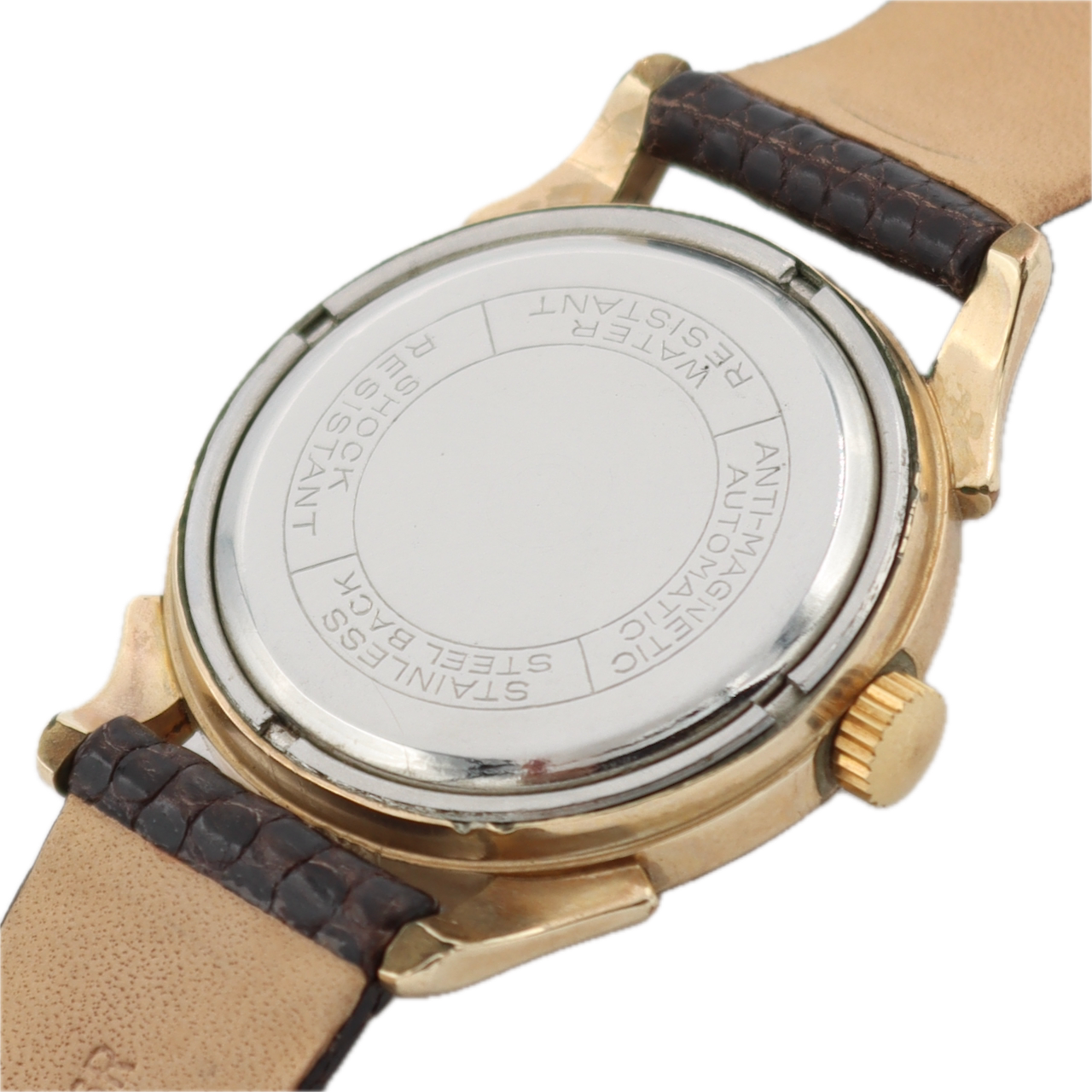 Vintage Helzberg Time-o-matic Men's Mechanical Wristwatch A.Schild 1361 10k GF