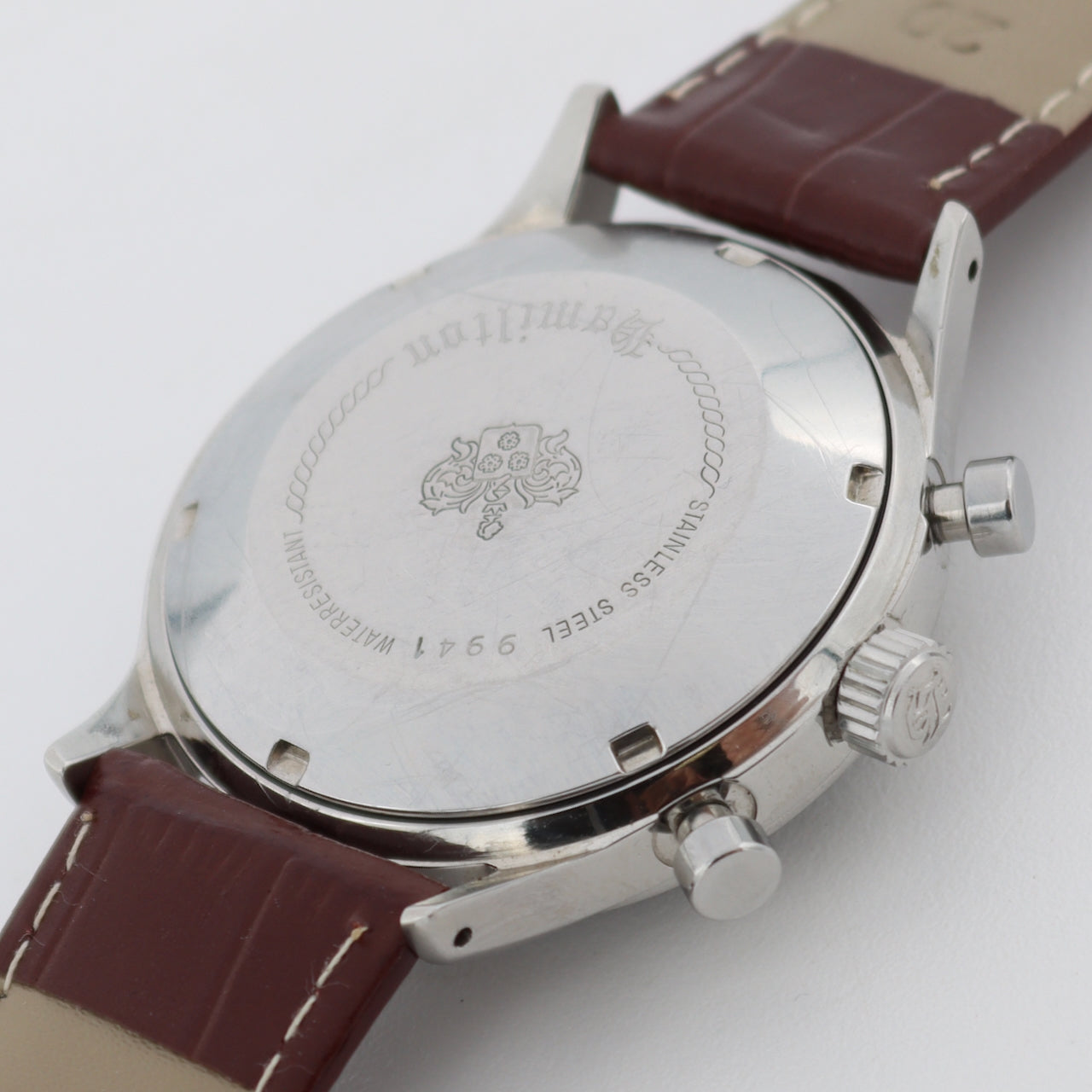 Hamilton 9941 Day Date Blue Men's Chronograph Wristwatch Steel Blue Serviced