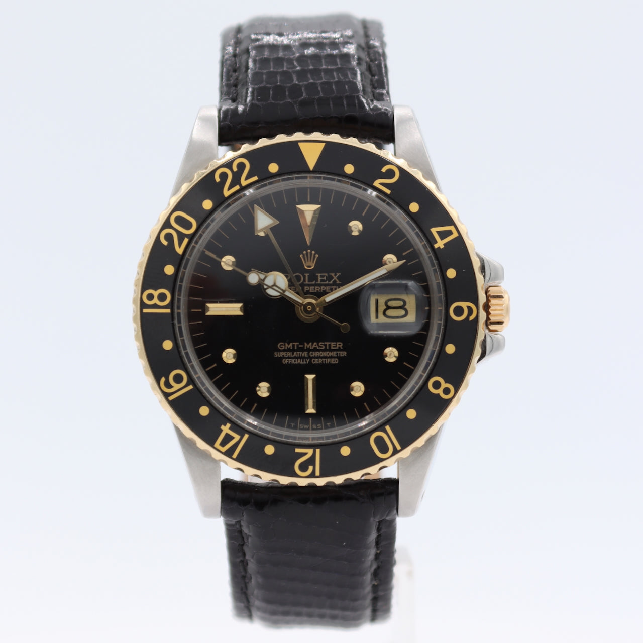 Vintage 1978 Rolex 1675 GMT Master Men's Automatic Wristwatch Steel & Gold