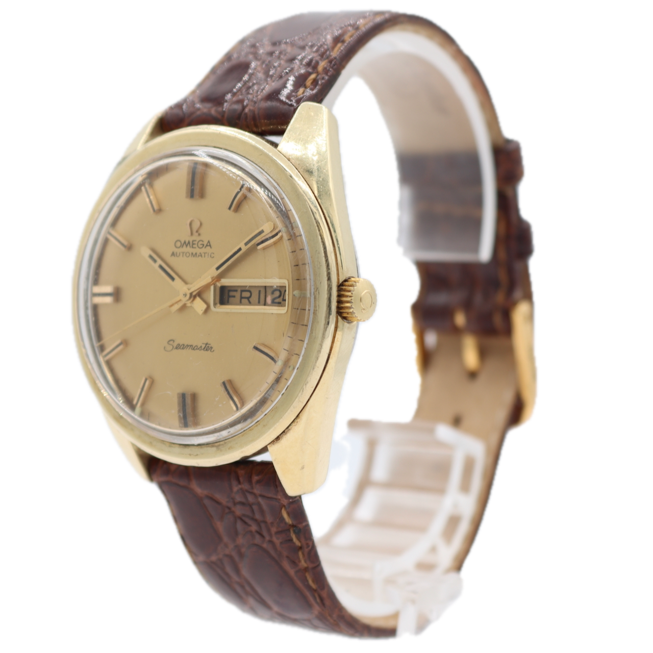 Vintage 1969 Omega 166.032 Seamaster Day Date Men's Automatic Wristwatch 750