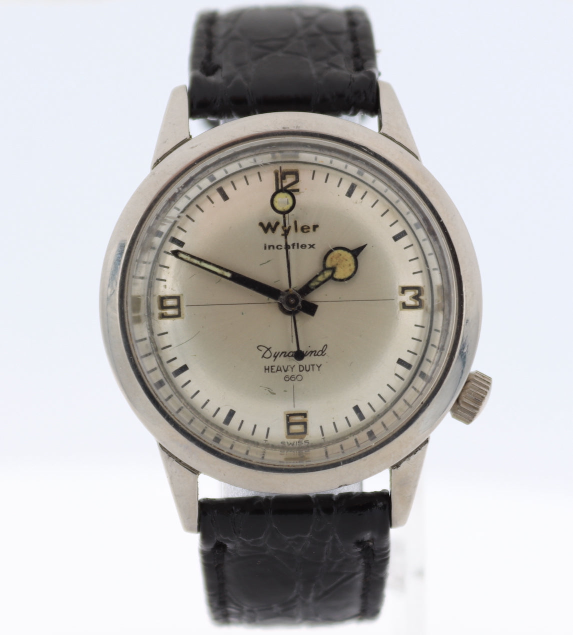 Vintage Wyler Crosshair Heavy Duty 660 Men's Automatic Wristwatch Swiss Steel