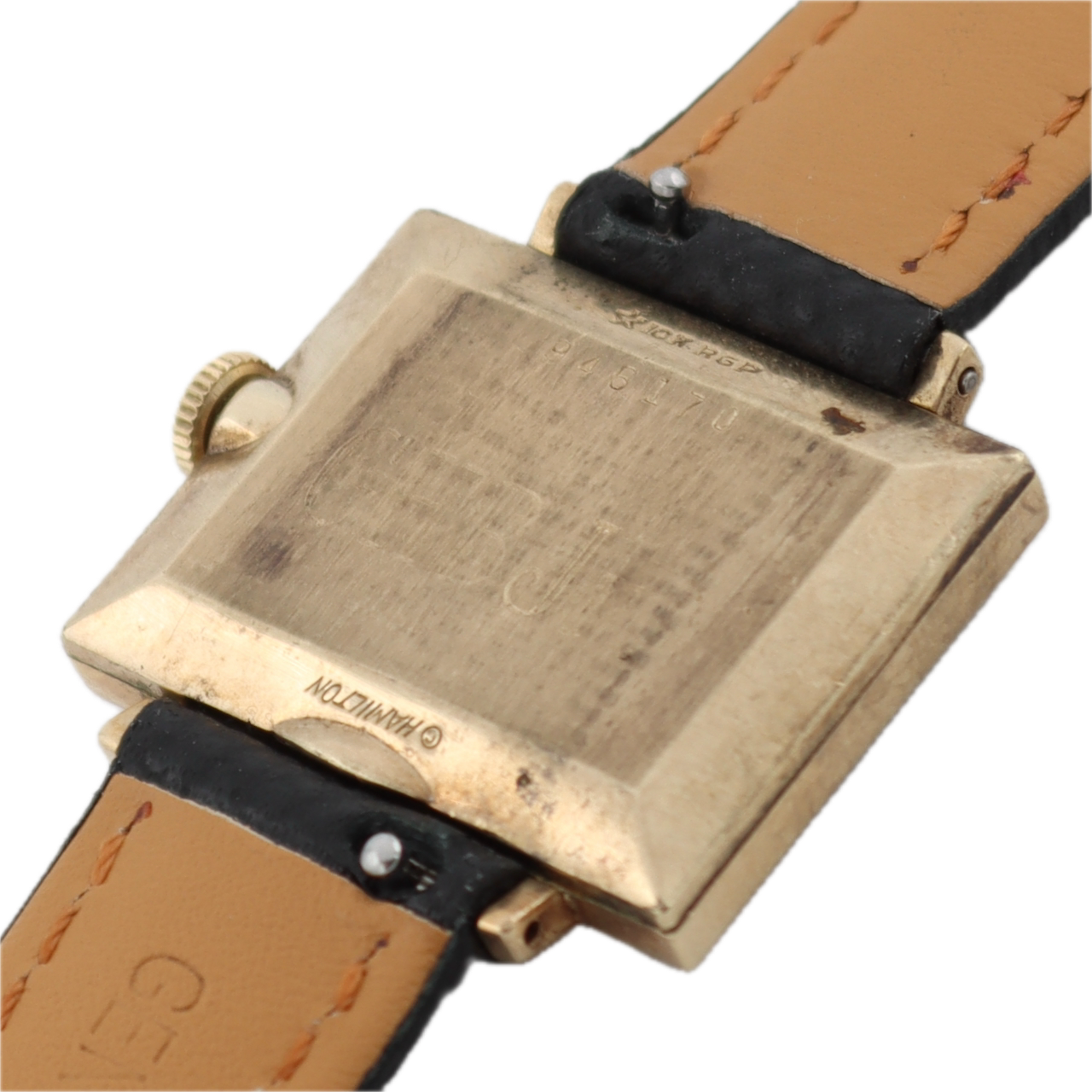 Vintage 27.5mm Hamilton TV Case 17J Men's Mechanical Wristwatch Swiss 10k RGP
