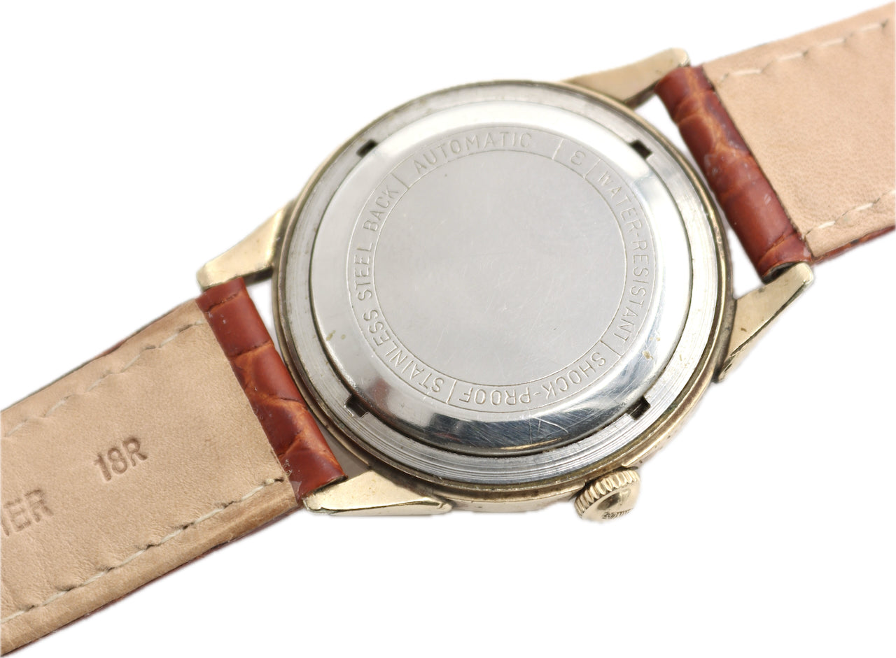 Vintage 33mm Helbros Date 49 Jewel Men's Automatic Wristwatch Germany Stainless