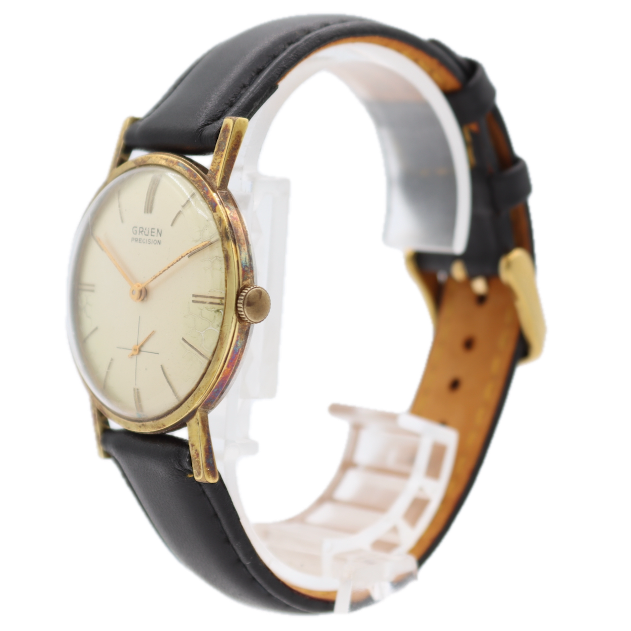 Vintage Gruen Precision James Bond Men's Mechanical Wristwatch Swiss Gold Tone