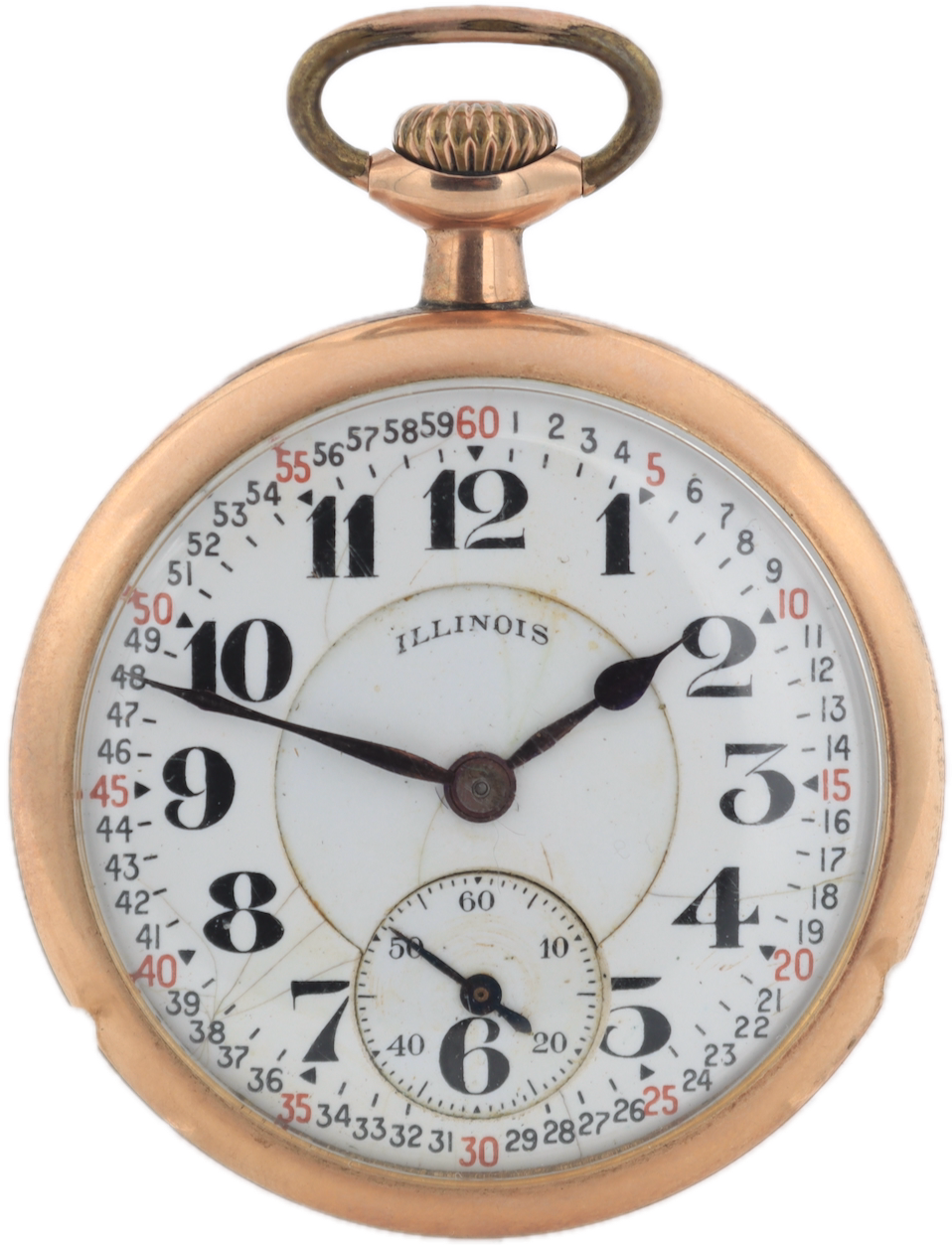 Antique 16s 1922 Illinois Montgomery Railroad Pocket Watch Bunn Special USA