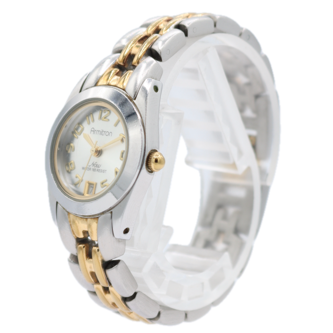 Vintage 24mm Armitron 75/2435 Now Ladies Quartz Wristwatch Japan Two Tone