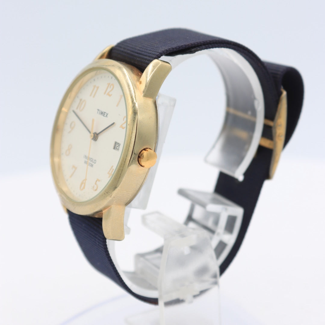 Vintage 1970 Timex Indiglo WR30M Men's Quartz Wristwatch USA Gold Tone