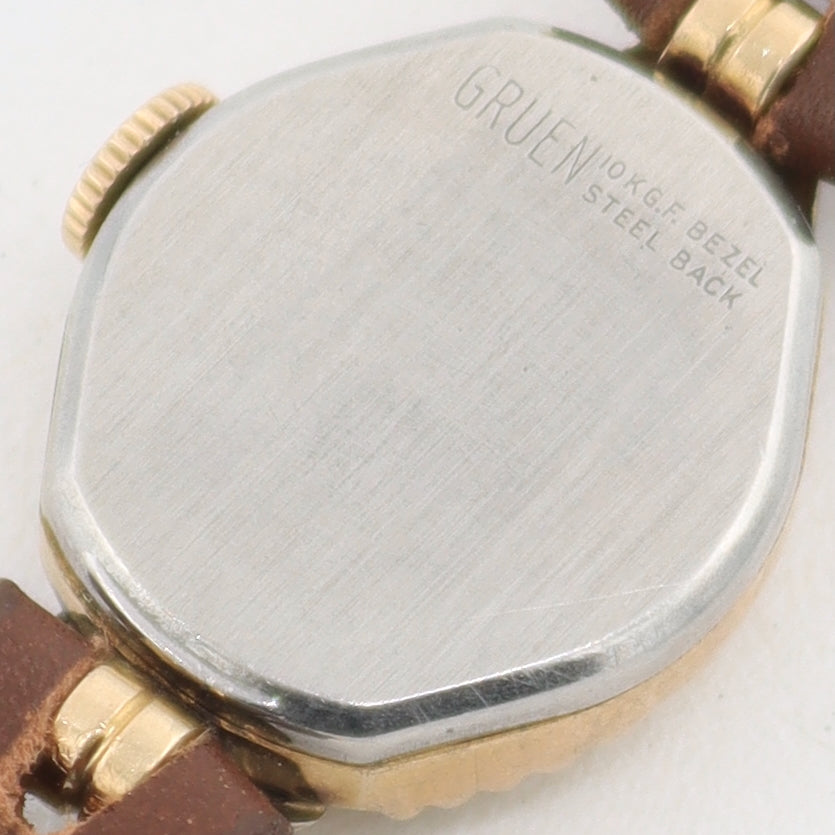 Vintage Gruen 215-727 Veri-thin Ladies Mechanical Wristwatch 215 Steel & 10k GF