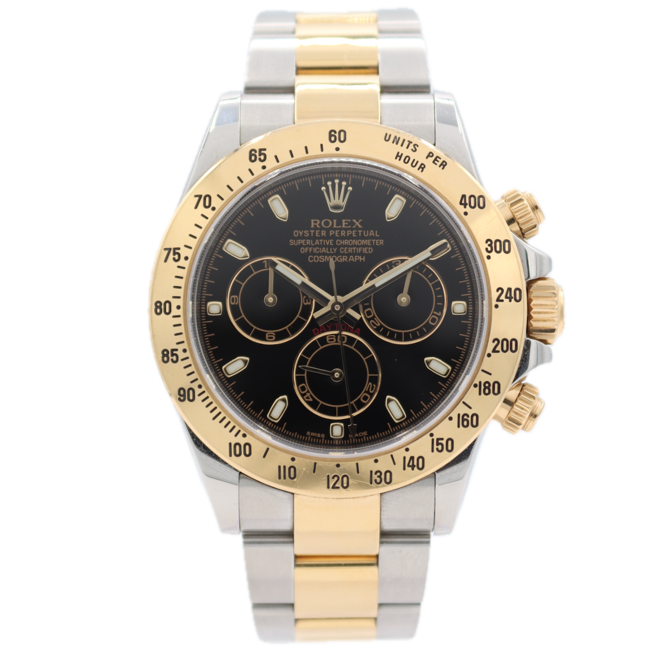 40mm Rolex 116523 Daytona Men's Chronograph Wristwatch Swiss Steel & 18k