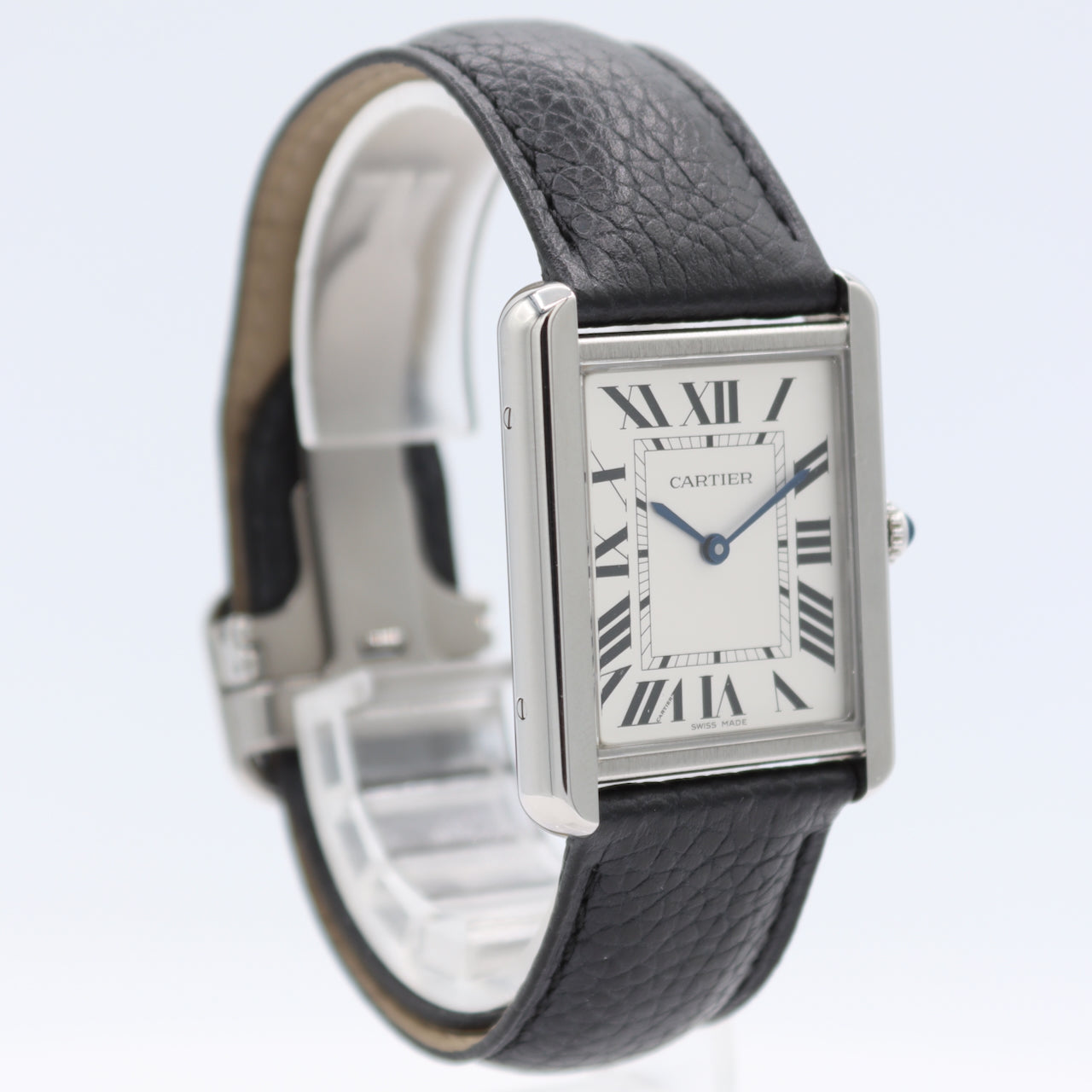 2021 Cartier WSTA0028 Tank Solo Men's Quartz Wristwatch Swiss Steel W/ Card