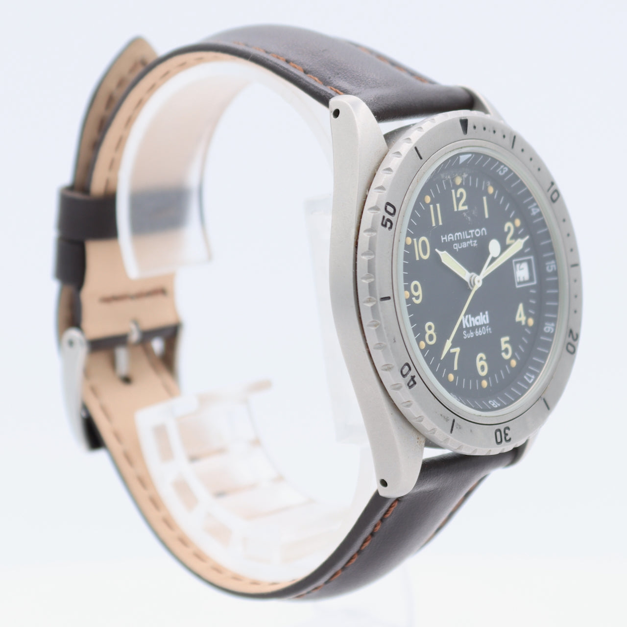 Vintage 40mm Hamilton 9745B Khaki Men's Quartz Wristwatch ETA 955122 USA Steel