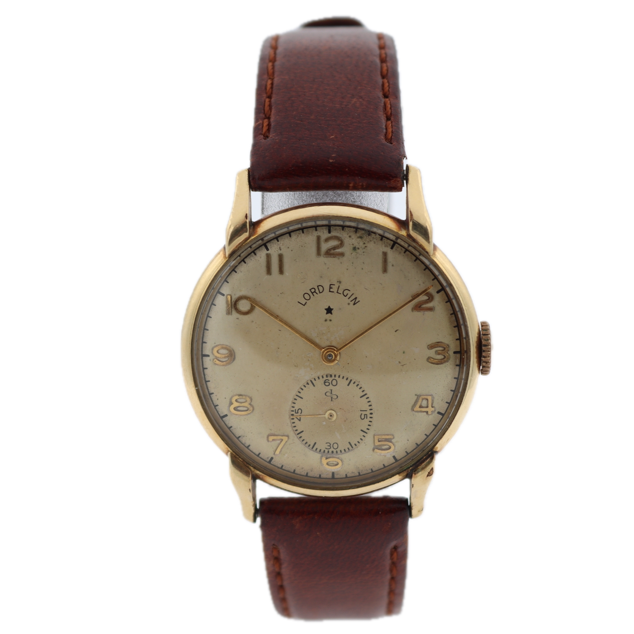 Vintage 31mm Lord Elgin 4605 Extra Thin Men's Mechanical Wristwatch 556 14k GF