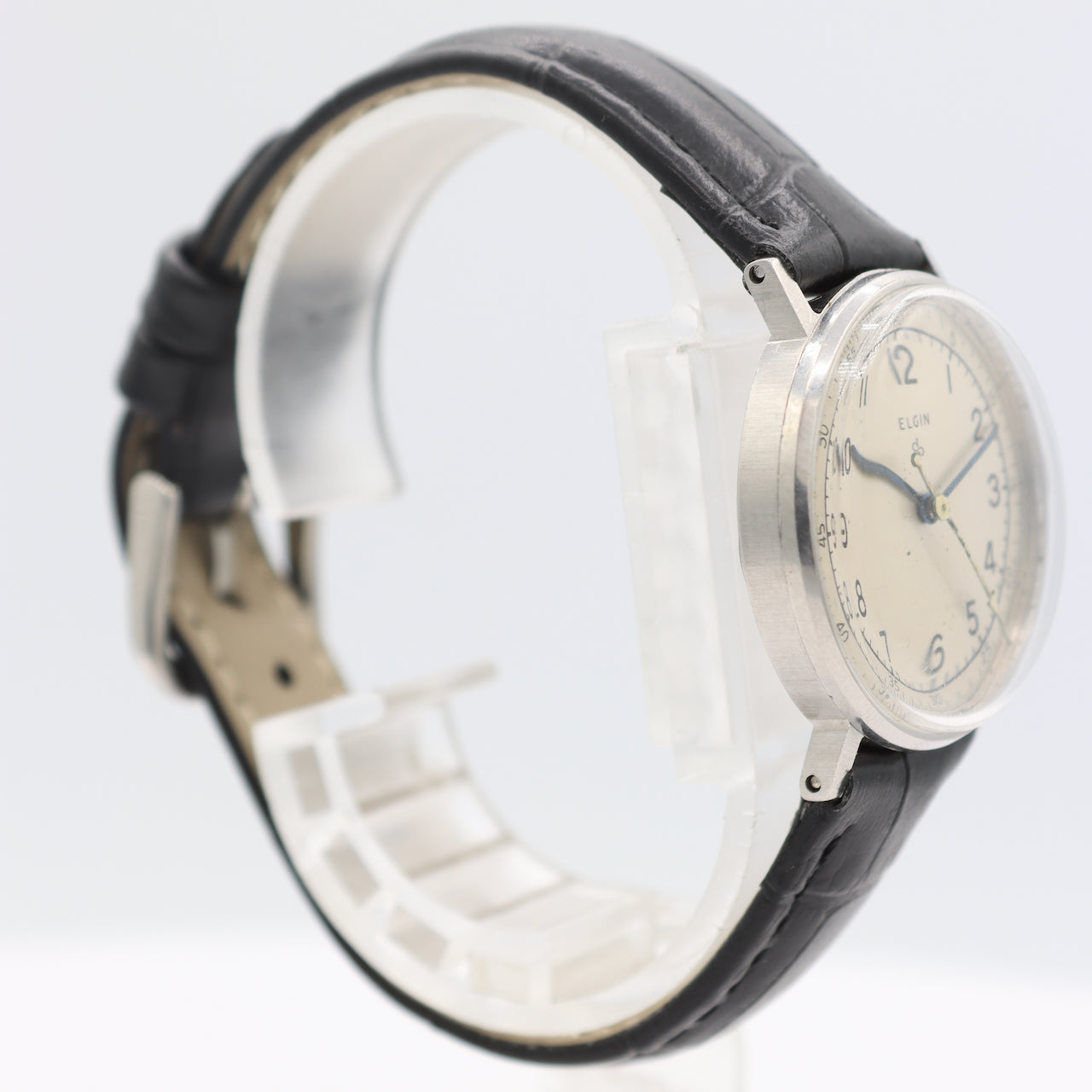 Vintage 1947 Elgin 6606 Tactical Dial Men's Mechanical Wristwatch 539 USA Steel