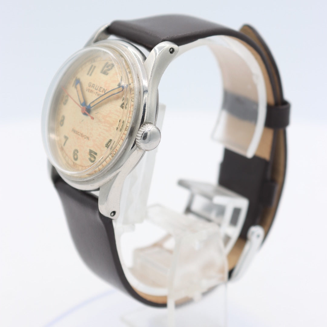 Vintage Gruen Veri-Thin Precision Men's Mechanical Wristwatch 420SS Swiss Steel