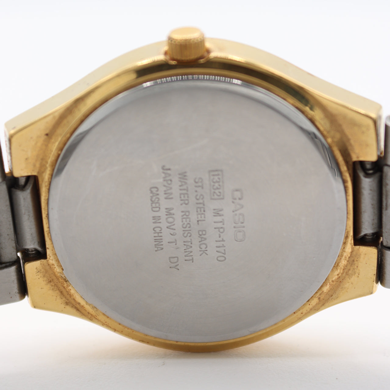 Vintage Casio MTP-1170 Date Men's Quartz Wristwatch 1332 Japan Gold Tone