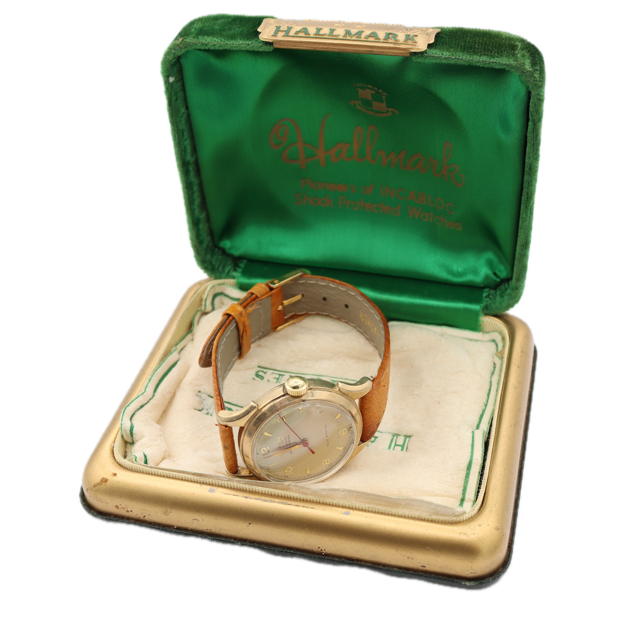 Vintage Hallmark Men's Automatic Wristwatch Swiss 10k Rolled Gold Platew/Box