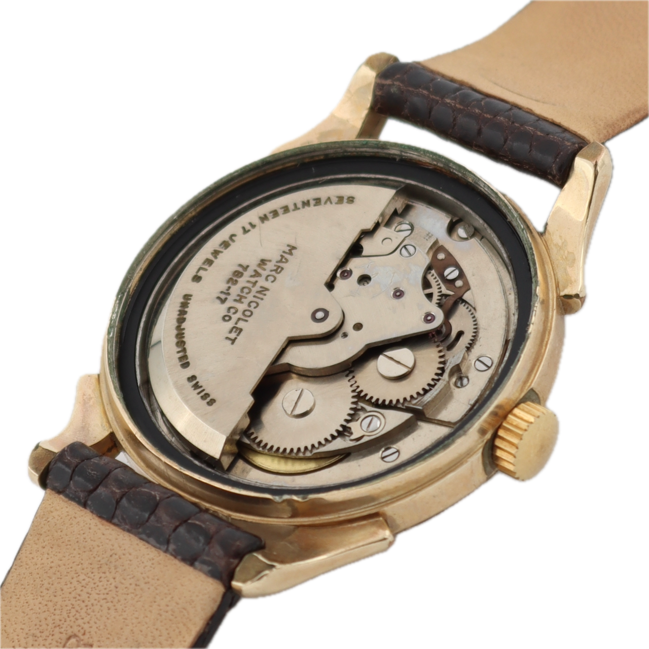 Vintage Helzberg Time-o-matic Men's Mechanical Wristwatch A.Schild 1361 10k GF