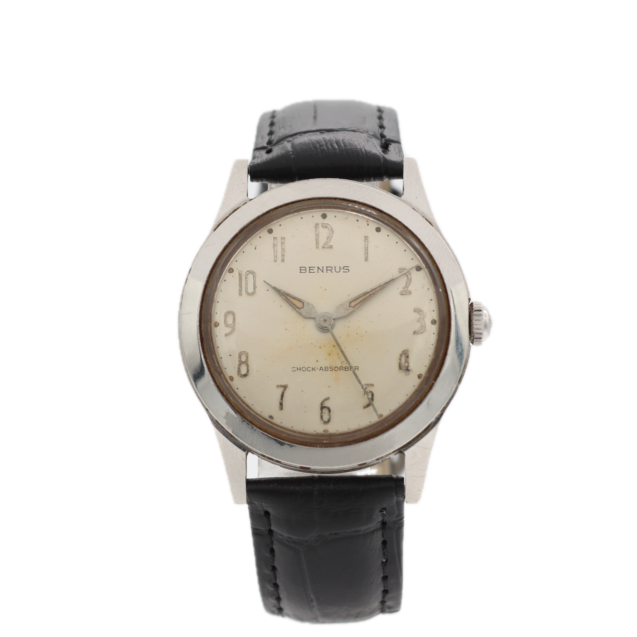 Vintage Benrus Shock Absorber Men's Mechanical Wristwatch DR 29 Swiss Steel