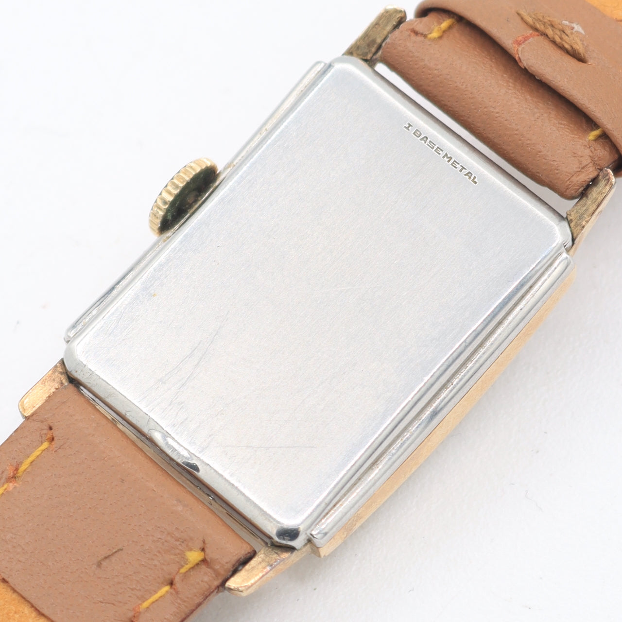 Vintage Elgin Faceted Crystal Men's Mechanical Wristwatch 557 10k GF & Chrome