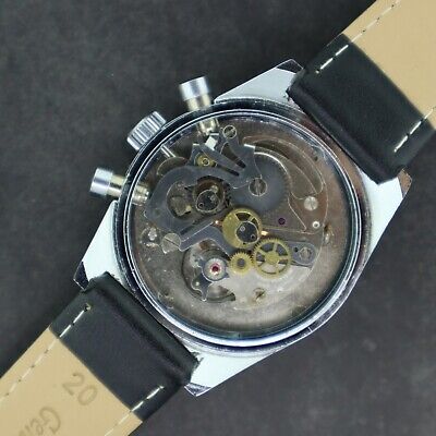 Vintage Wakmann Men's Manual Wind Chronograph Wristwatch Blue