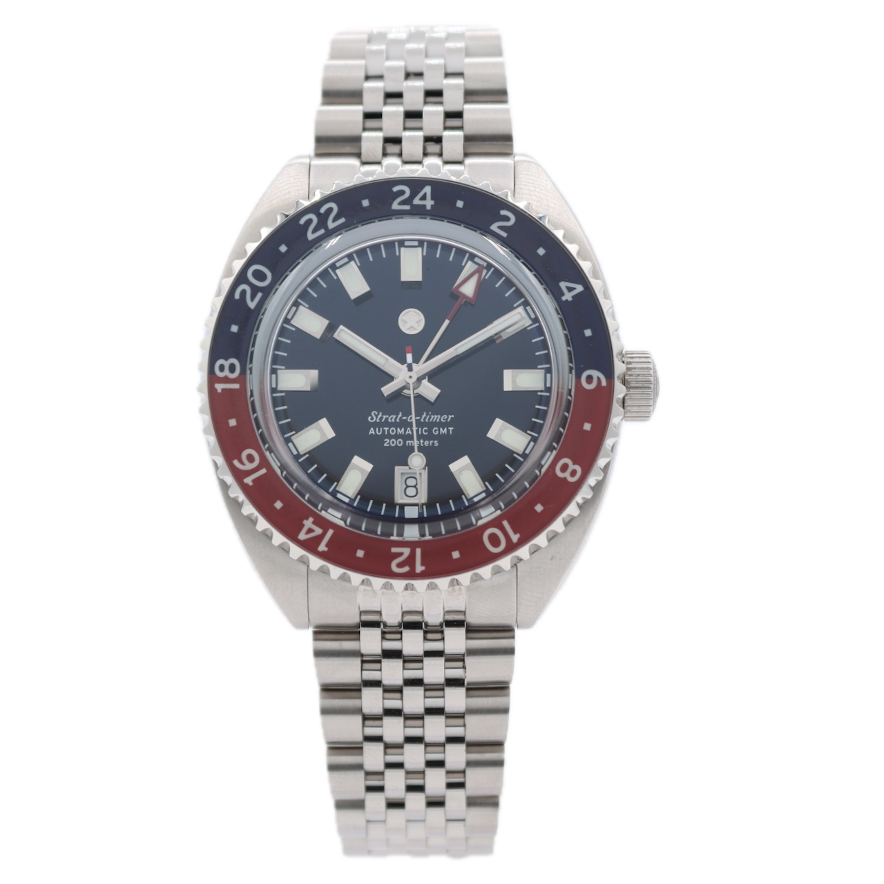 41mm Jack Mason Strat-O-Timer GMT Men's Automatic Wristwatch USA Steel Full Kit