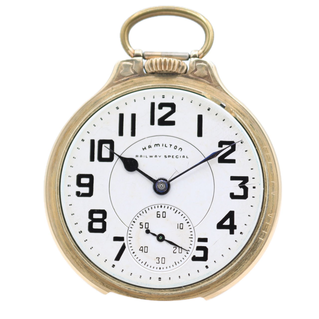 Antique 16s 1966 Hamilton Bar Over Crown 21 Jewel Railroad Pocket Watch 992B