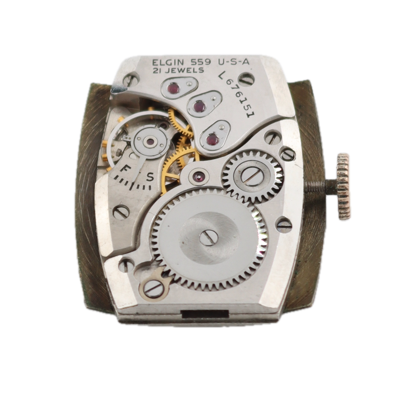 Vintage 1946 Lord Elgin Horned Lugs Men's Mechanical Wristwatch 559 USA 14k GF