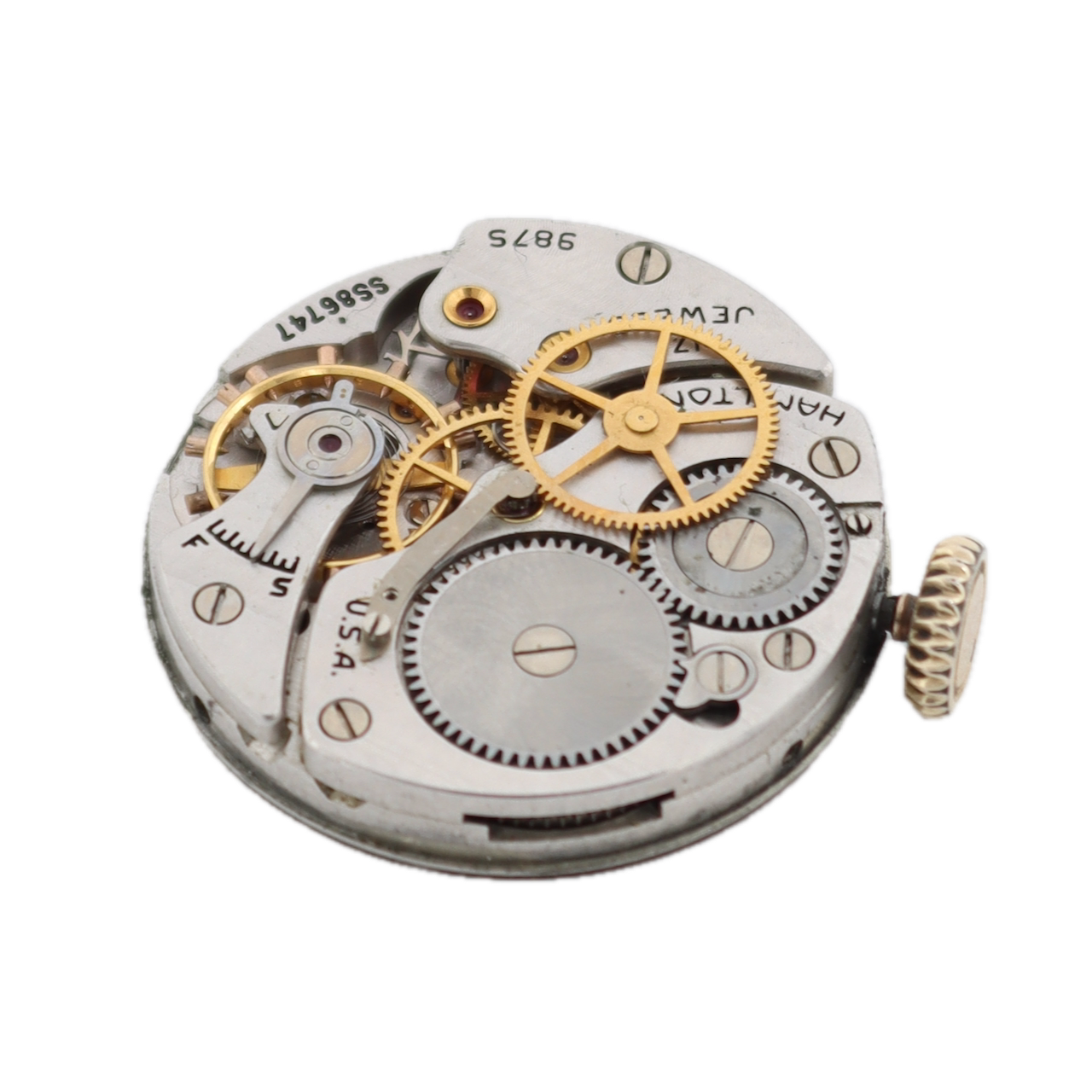 Vintage 29mm Hamilton Secometer Men's MechanicalWristwatch 987S 10k Gold Filled