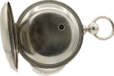 Antique 18S Hampden Congress Street 11 Jewel Key Wind Pocket Watch Silverine