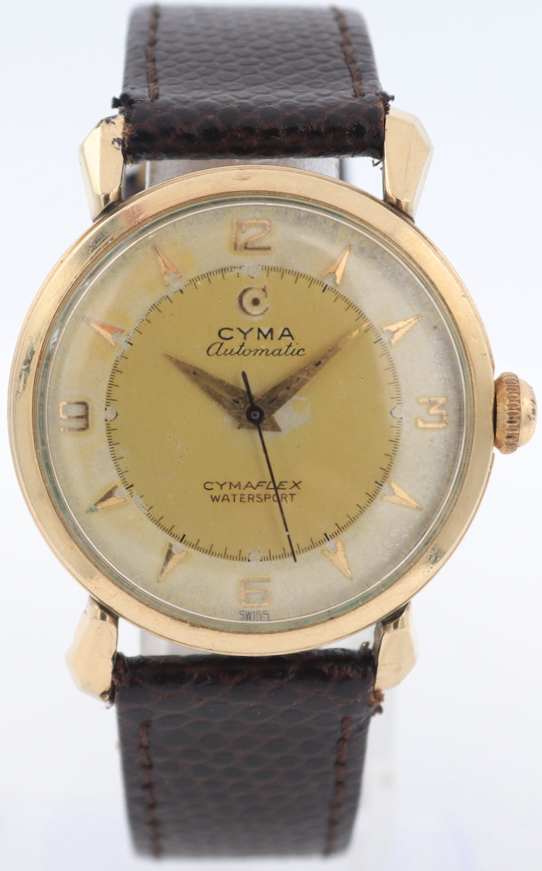 Vintage Cyma Cymaflex Watersport Men's Bumper Automatic Wristwatch R420 Swiss