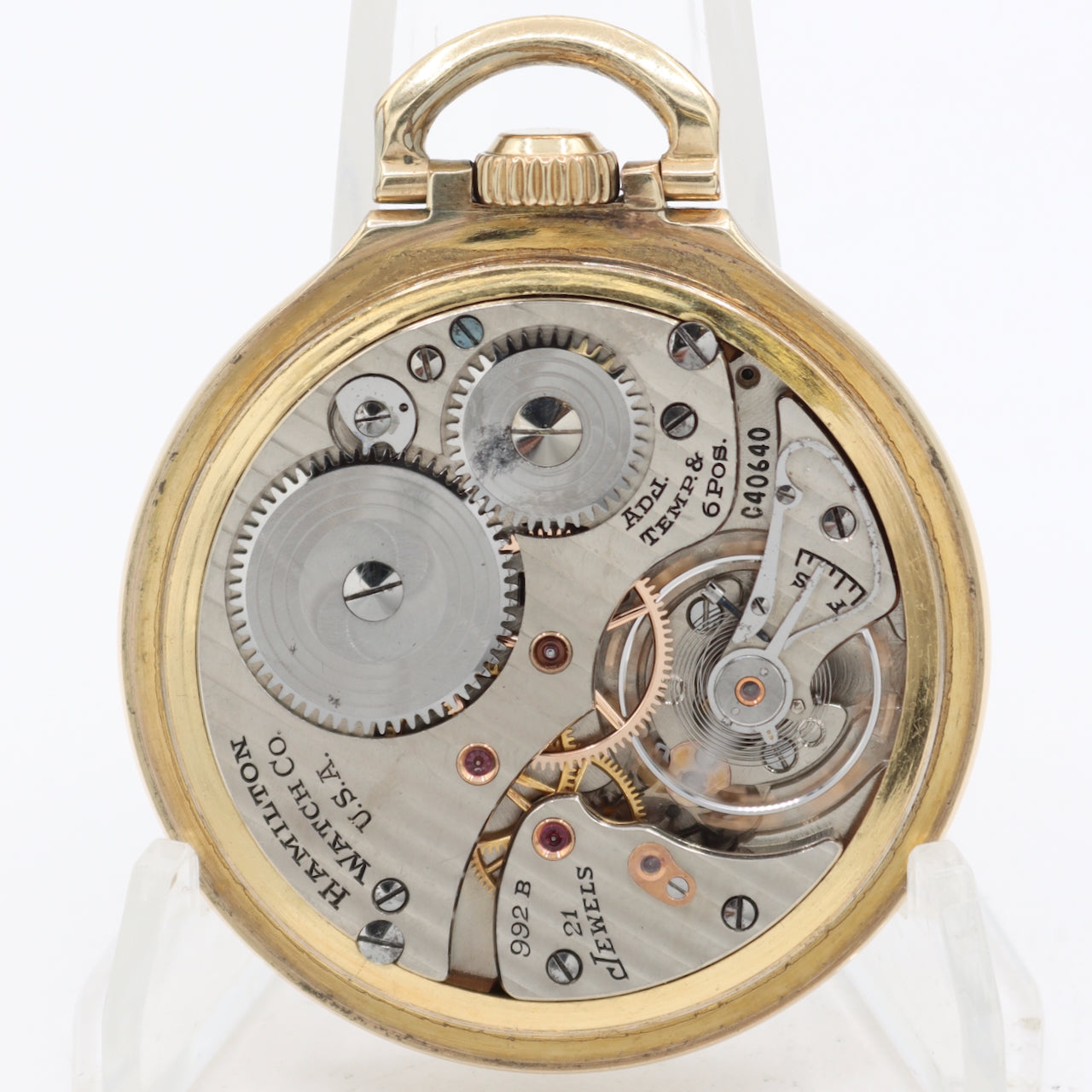 Vintage 1942 Hamilton 21j Mechanical Railroad Pocket Watch 992B 10k RGP USA