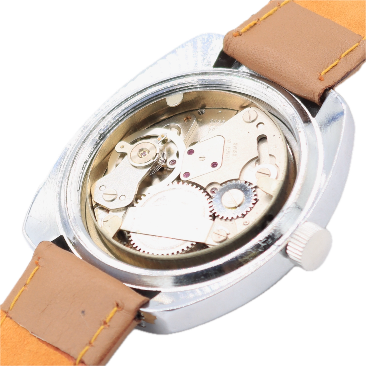 Vintage 37mm Baridex Skin Diver Men's Mechanical Wristwatch 8800 Swiss Chrome