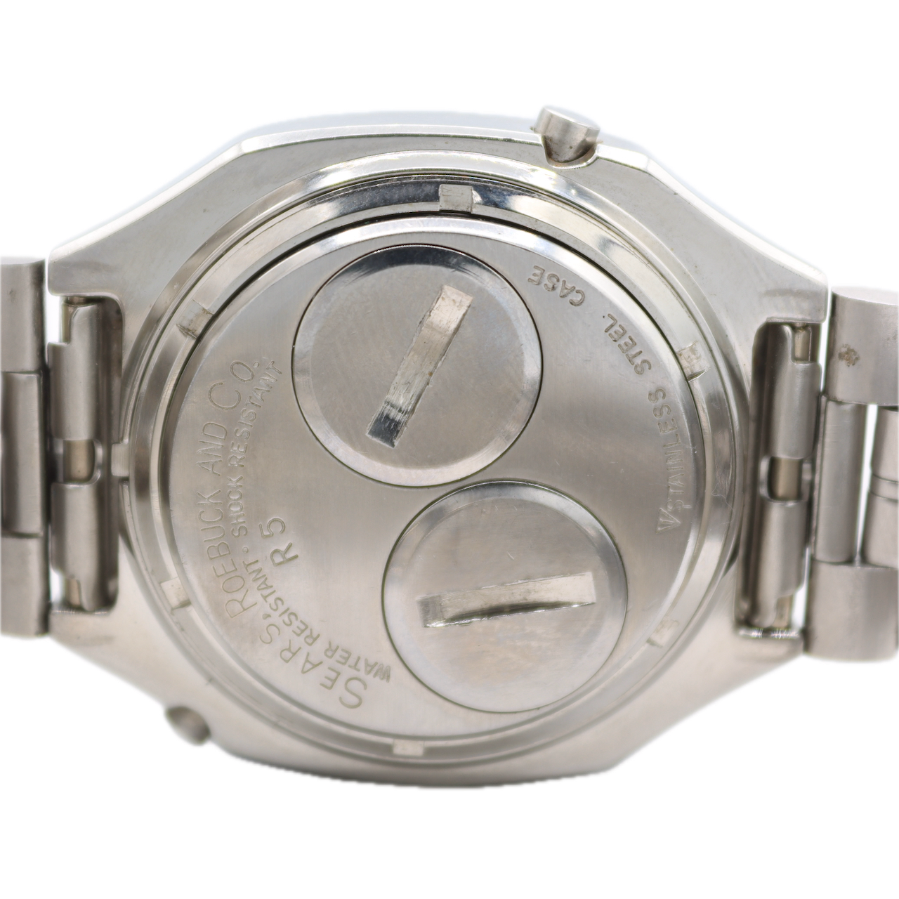 Vintage Sears & Roebuck Time Computer Men's Digital LED Wristwatch USA Steel