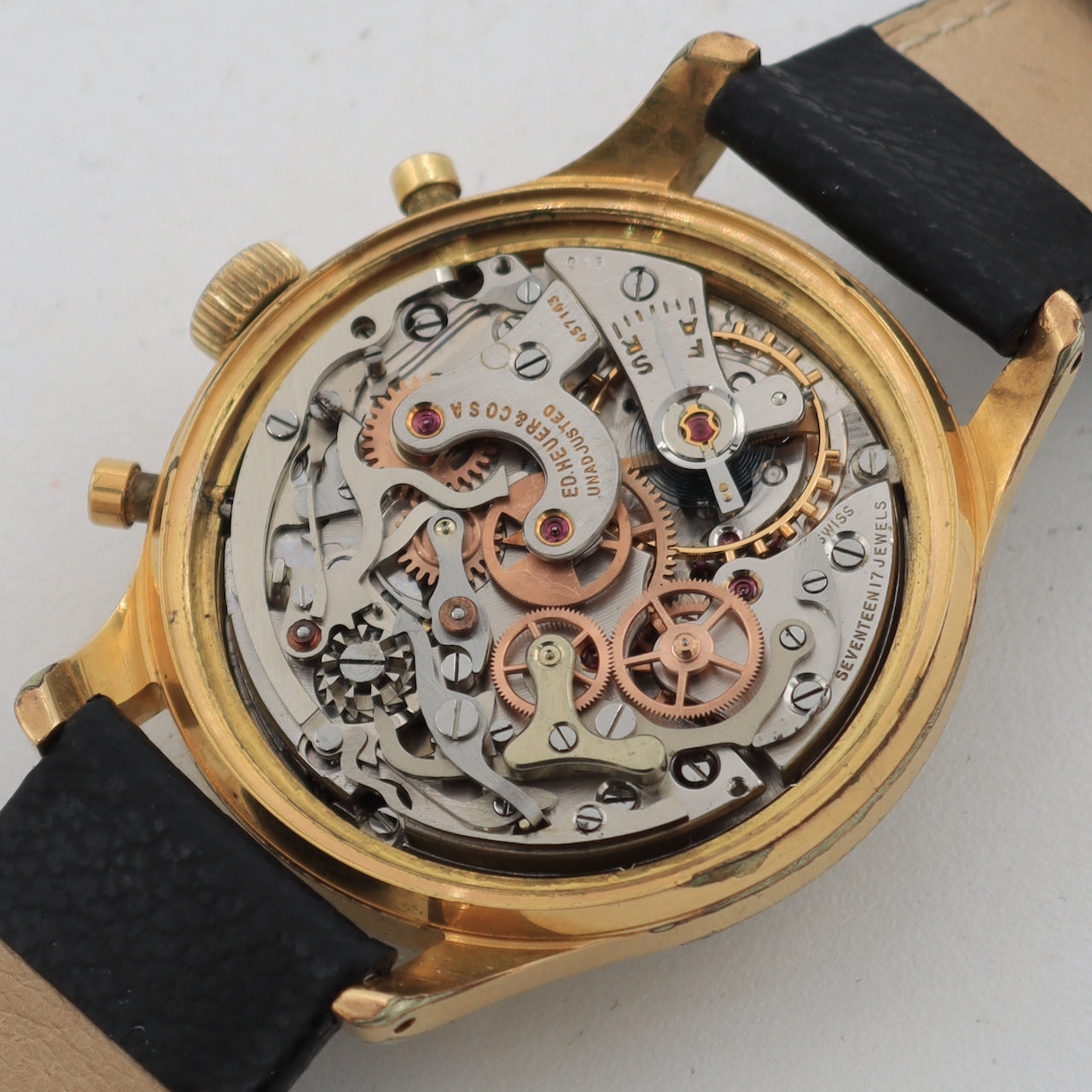 Vintage Heuer 48557 Triple Register Men's Chronograph Wristwatch Valjoux 72